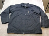 Carhartt Sherpa Lined Ridge Coat Mens 2XL Tall Black Duck Loose Fit Work 104293