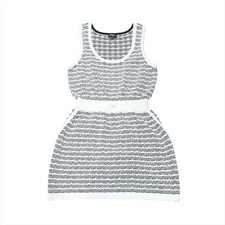 Chanel Coco Mark Bijou 25SS Cotton Knit dress 36 Ladies' White  Comes with petti
