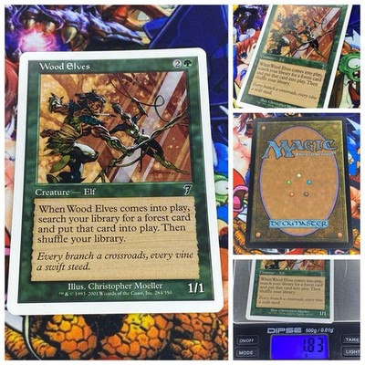 MTG Wood Elves     Nm 7th Edition 2001 Magic the Gathering Vintage OG