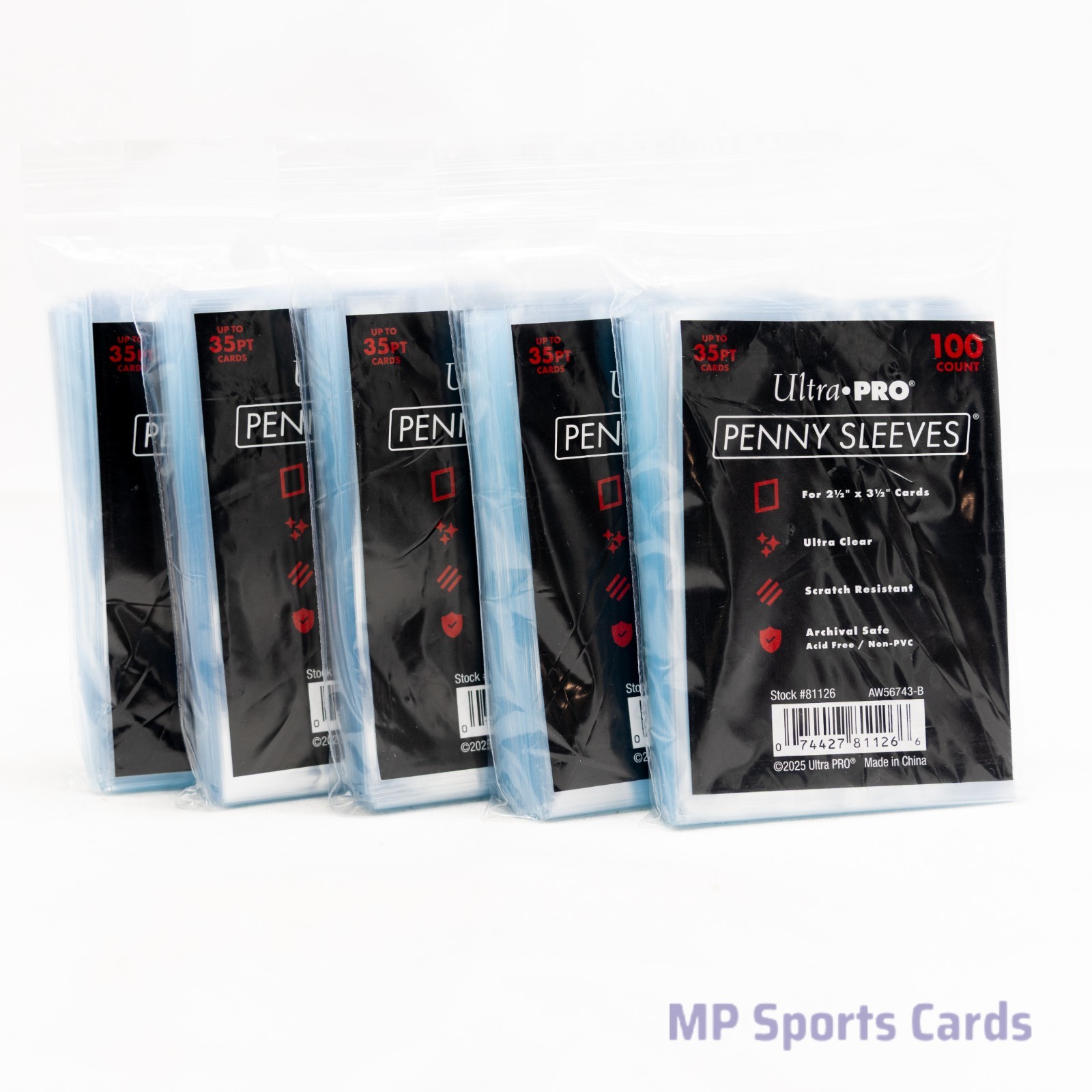 (5) Ultra Pro Soft Penny Card Sleeves 100ct Standard Size Cards Free Shipping!