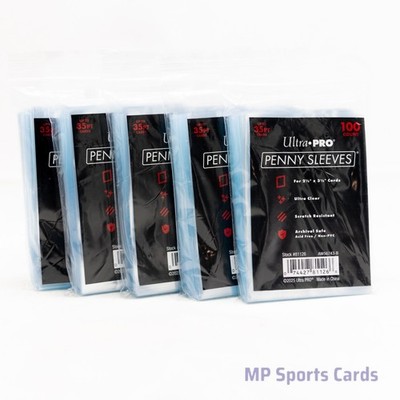 (5) Ultra Pro Soft Penny Card Sleeves 100ct Standard Size Cards Free Shipping!