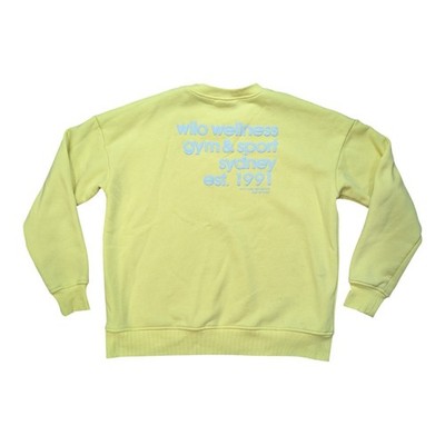 WILO THE LABEL Yellow Crew Neck Pullover Sweatshirt Sydney Wellness Women Sz XS