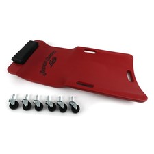 Lisle Creeper Low Profile. Plastic Red Urethane Casters Padded Headrest Each