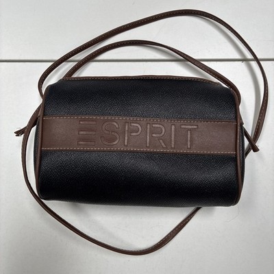 1980s Esprit Vintage Small Purse Black/Brown Crossbody Made In Korea Tag