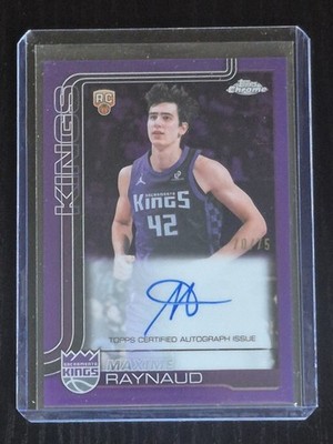 2025-26 Topps Chrome Update Maxime Raynaud Purple Refractor Auto RC /75 TCA-MAX