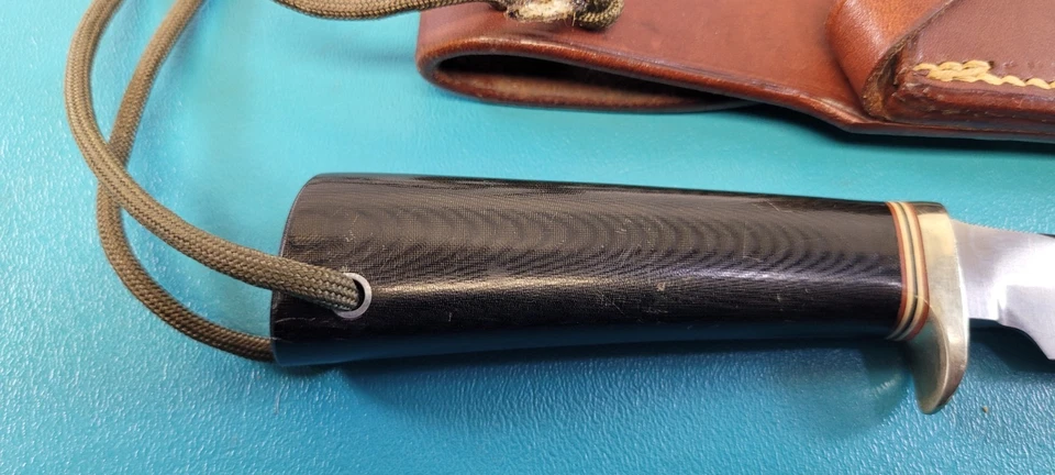 Cuchillo de trucha y pájaro Randall modelo 8 "S" + funda 8-4 Micarta Paracord TR373 Foto 3 de 4