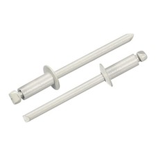 50Pcs 5/32"x3/8" Aluminum Open-End Dome-Head Blind Rivets, Grey