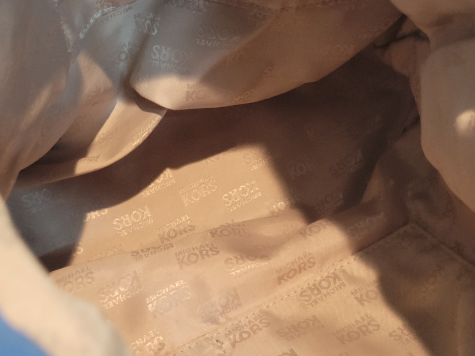 Michael Kors Leather Blue Lillie Tote Double Chain Handle Shoulder Bag Purse thumbnail 8