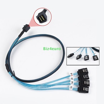 Mini SAS SFF 8643 36pin to Mini 4X SATA 7Pin HD Reverse Breakout Cable 12Gb/s