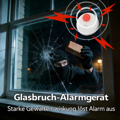 2×Fensteralarm Vibrationsalarm Sensor/Empfindlichkeit,130dB,Diebstal