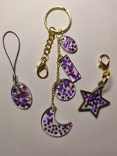 3 pcs, keychain, phone charm, resin keyring, bag wallet key accessories, gift
