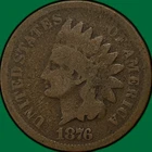 1876 Indian Head Cent Good G Coin #39498