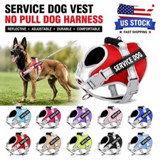 Tactical Service Dog Vest Adjustable Reflective No Pull Dog Harness with Handle
