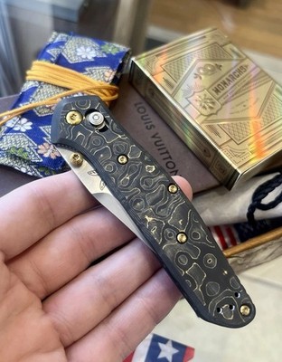 Benchmade Knife 941 GOLD CF Osborne, Ti Backspcer + Hardware, Gold Class