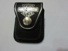 Borsa Zippo originale in pelle passante nera Harley Davidson HD Lighter Pouch