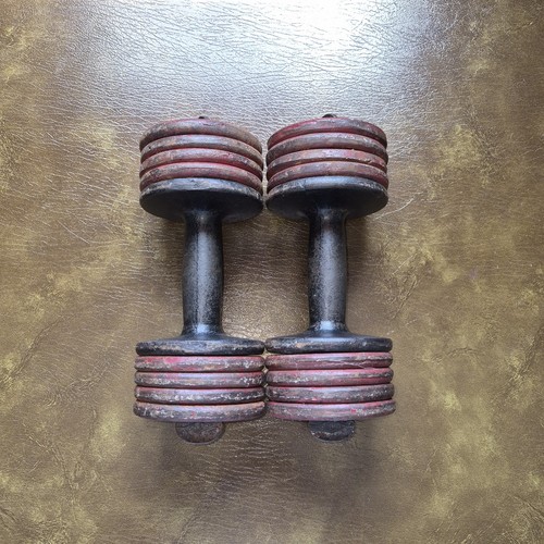 Vintage York Barbell Adjustable Aristocrat Dumbbells