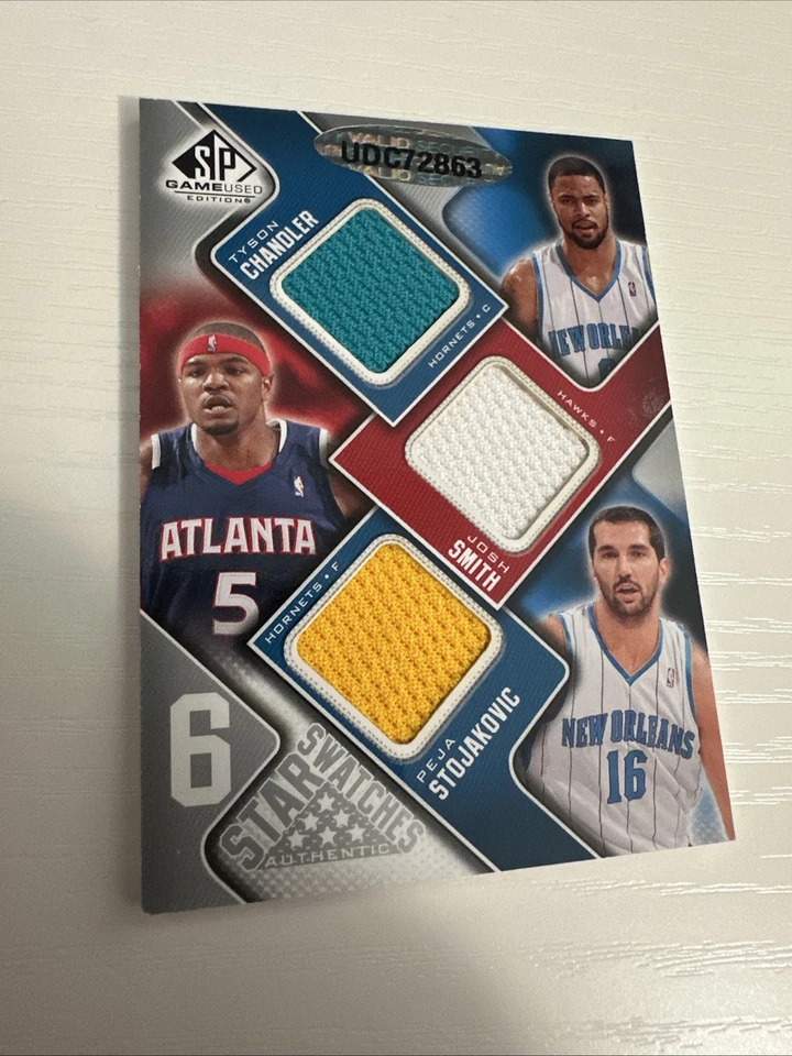 Muestras de 6 estrellas usadas del juego SP 2009/99 Andrew Bynum Donyell Marshall Emeka Okafor Foto 4 de 4