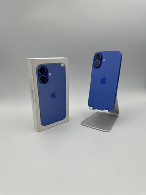 iPhone 16, Ultramarine, 128 GB, UNLOCKED-OPEN BOX-B GRADE- 100
