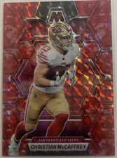 Christian McCaffrey 2023 Panini Mosaic No. 213 Red Camo Prizm 49ers