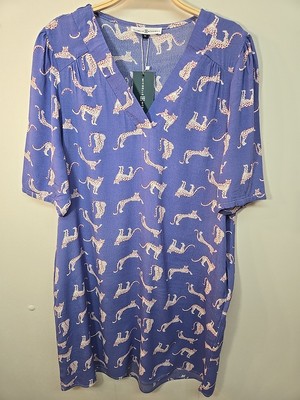 NWT Michelle McDowell Hazel Dress Size M Animal Print Pockets Rayon 