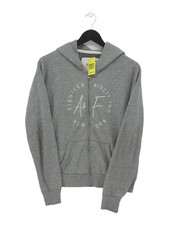 Abercrombie & Fitch Women's Hoodie M Grey Cotton with Polyester Full Zip
