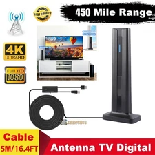 450 Miles Upgraded TV Antenna Digital HD Antenna Indoor HDTV 1080P 4K Long Range