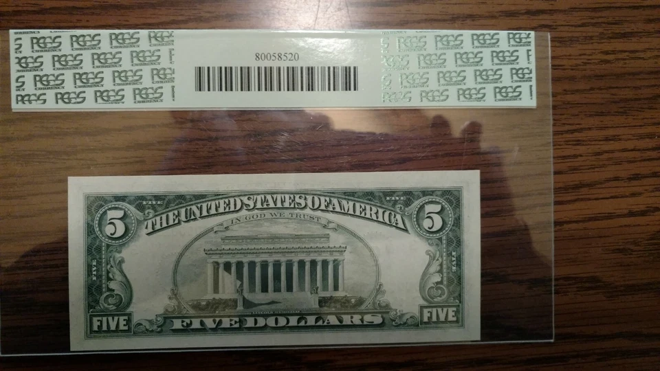 FR-1968-C 1963 A $5.00 FRN Low Serial Number PCGS Super Gem New 67 PPQ. - Image 4 of 4