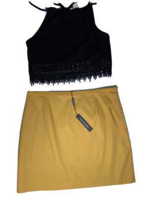 NEW Elie Tahari Womens Ember Glow Alexis Lined Mini Skirt 14 NWT