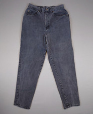 VINTAGE Capistrano Size 14 Black Denim Tapered Leg 31x29 Women's Jeans USA Made