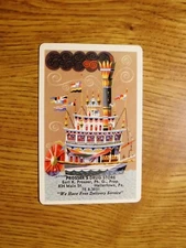 MID 1900'S VINTAGE PLAYING CARD SWAP COUPON STEAM PADDLE BOAT