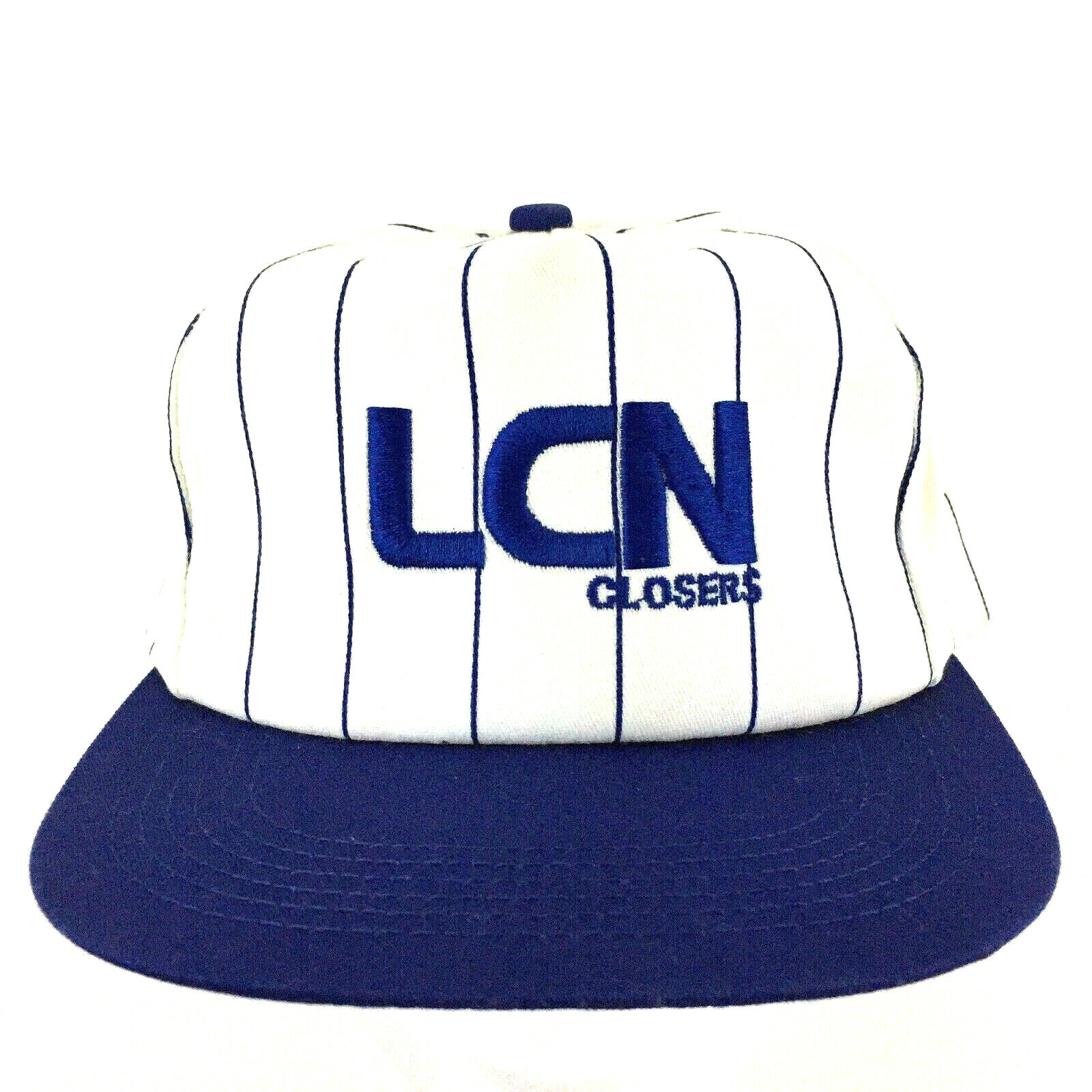 Vtg LCN Closers K-Products Cap Logo Pinstripe USA Snap Back 