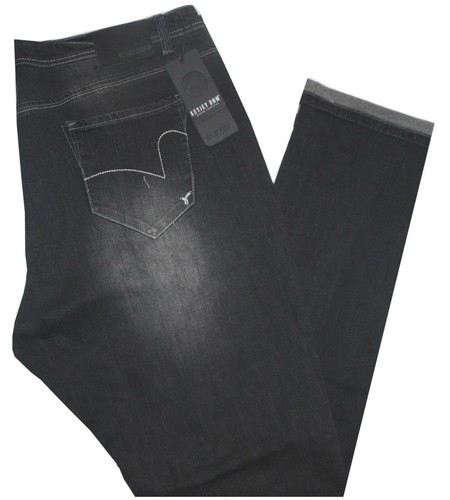 Jeans uomo taglie forti Taglia 62 pantalone conformato nero calibrato  KEYJEY | eBay