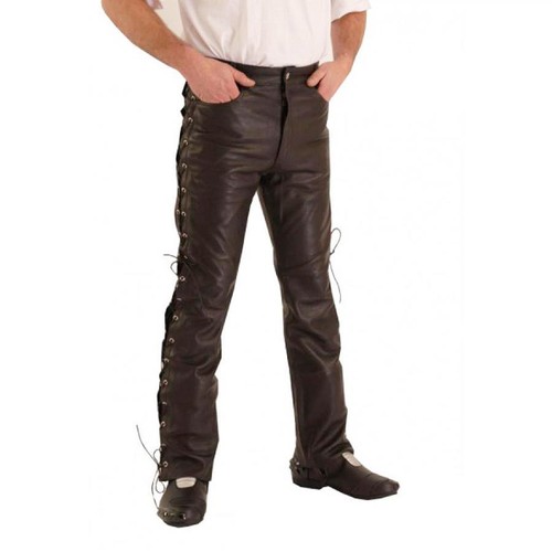 Saldi Pantaloni Motociclista, di Pelle Per Uomo Lacci Laterali Osx 305  Outlaw | eBay