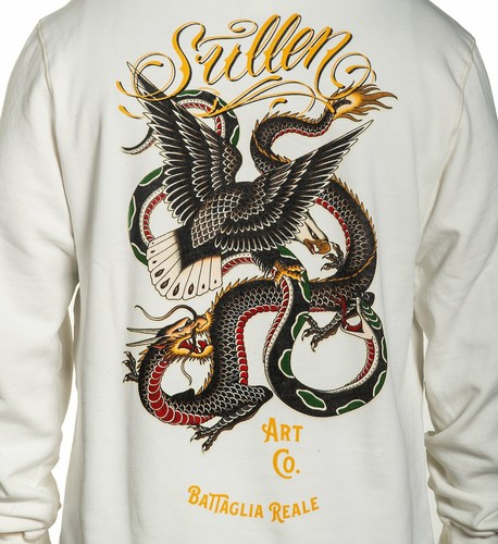Sullen Battle Simone Marriotti Tattoo Artist Eagle Snake Dragon Hoodie SCM3904 - Off White - Cotton Blend - 4XL