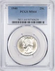 1940-P PCGS MS64 Uncirculated Washington Silver Quarter, Philadelphia Mint 39