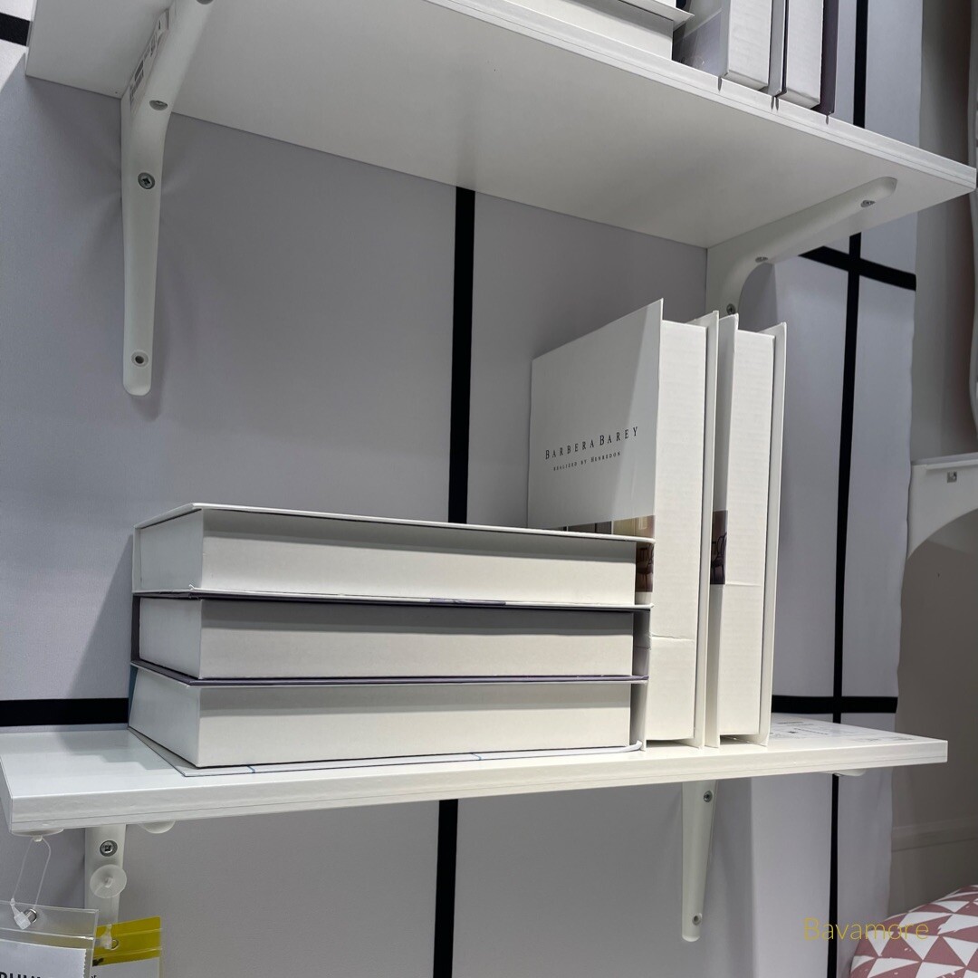 IKEA BURHULT / SIBBHULT Wall shelf with Brackets white/white 23¼×7⅞