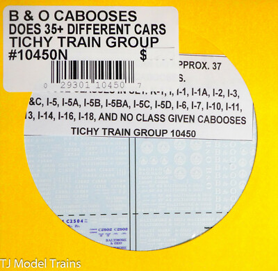 Tichy Train Group N #10450N B&O Cabooses Does 35+ Different Cars (Decal)