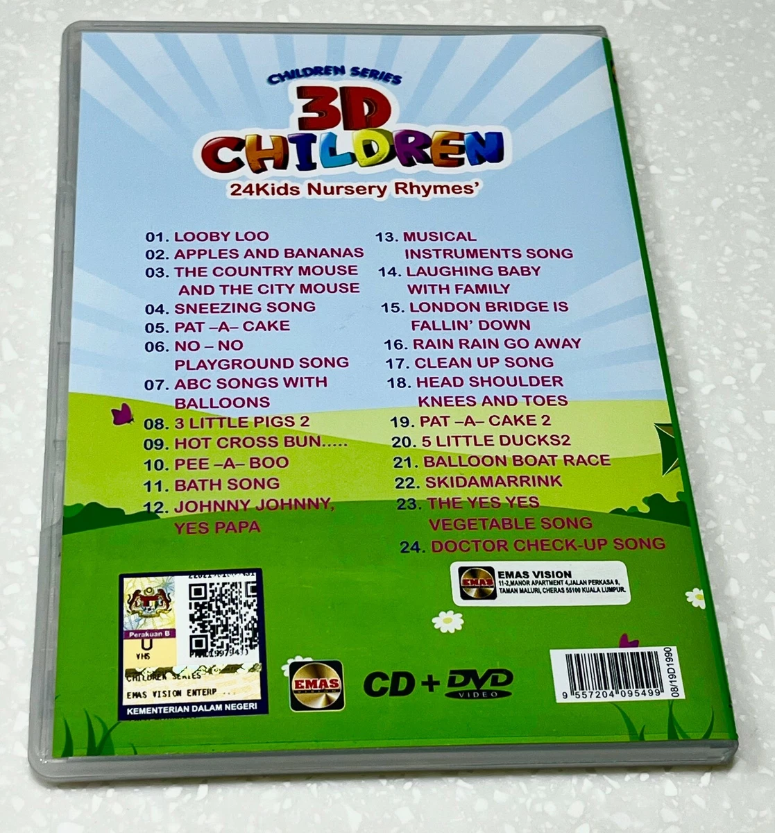3D Children: Kids Sing-A-Long Songs (VOL. 2) ~ All Region ~ DVD + CD ~ Brand New