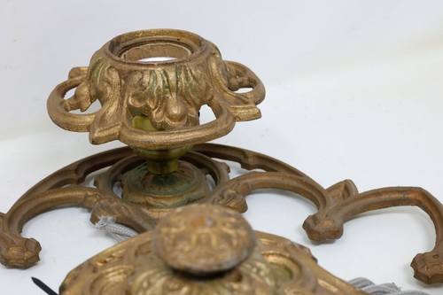 Antique 1920's Ceiling 4-Bulb Light Fixture 13" x 13" Install Ready New Wiring - Picture 17 of 24