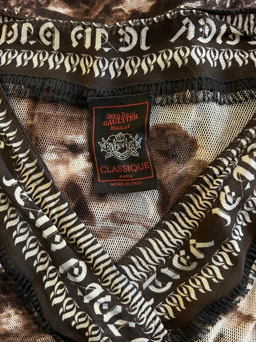 Jean Paul Gaultier Classique S/S 1998 Vintage Logo Semi-Sheer Mesh
