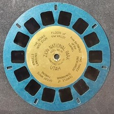 Zion National Park Utah 1939 Gold Foil Center Blue 3d View-Master Reel 141