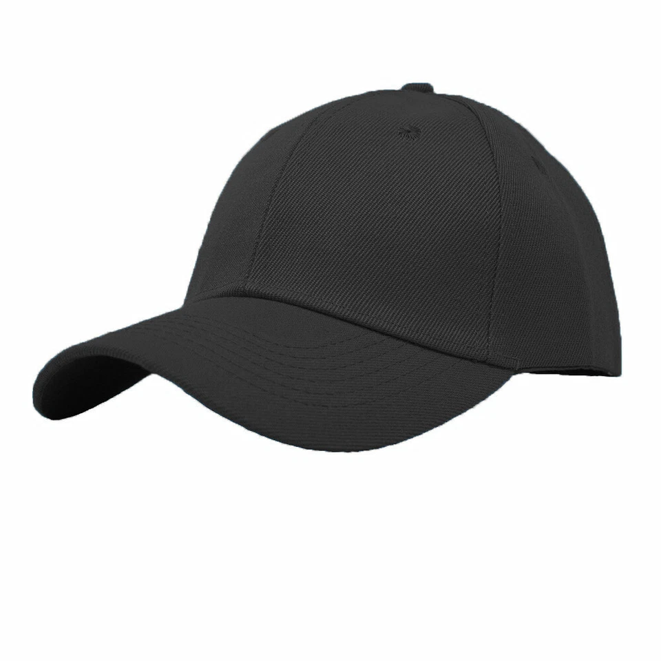 Plain Baseball Caps Adjustable Solid Blank Hat Polo Style Curved Visor Army Cap - Image 3 of 4