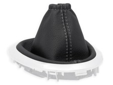 SCHALTMANSCHETTE FÜR NISSAN JUKE 2010-2019 SCHALTSACK NATURLEDER NAHT GRAU