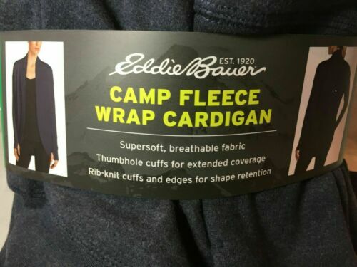 eddie bauer camp fleece wrap cardigan