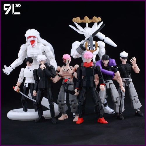 9L3D Printed Anime Jujutsu Gojo Lucky Dummy Multi-Jointed Poseable Toy.....
