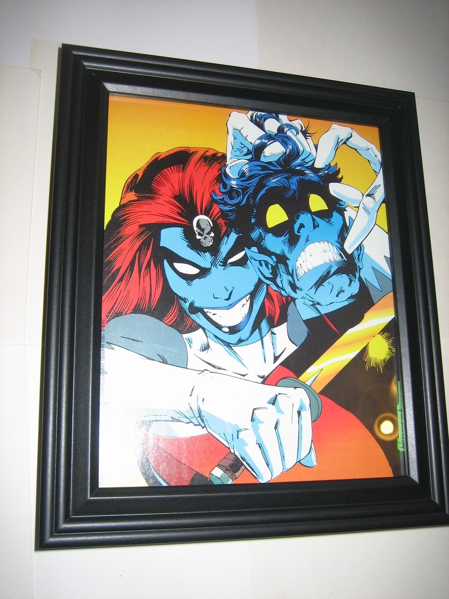 X-Men Pin-up FRAMED #48 Nightcrawler vs Mystique by Joe