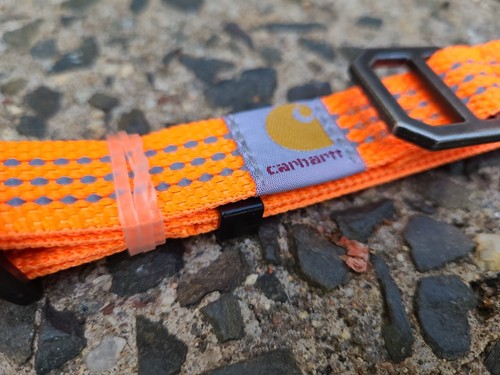Cuello Carhartt Naranja Costura Reflectante Cuello Talla 12”-18” Mediano NUEVO - Imagen 10 de 14