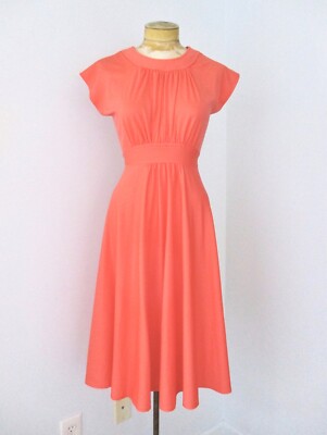 Vtg 70s Byer Too! Coral Poly Knit Disco Secretary Dress Empire Waist Tieback S | eBay Vtg 70s Byer Too! Coral Poly Knit Disco Secretary Dress Empire Waist Tieback S | eBay