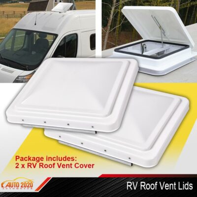 2 Pcs White 14'' x 14'' Replacement Roof Vent Cover Camper RV Trailer Ventline New