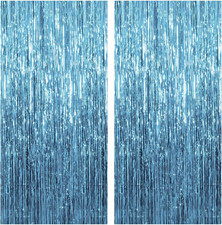 2 Pack Blue Streamers Party Decorations Blue Fringe Backdrop Ocean Themed Party